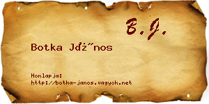 Botka János névjegykártya