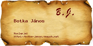 Botka János névjegykártya