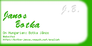 janos botka business card